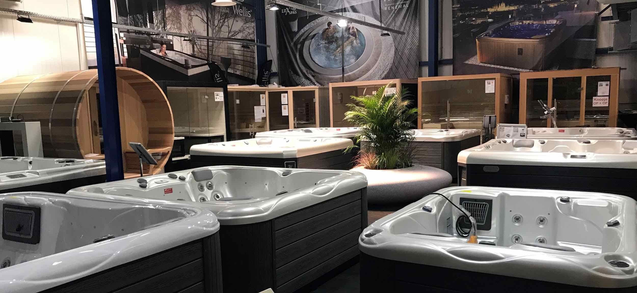 showroom lux-spas met jacuzzi's, sauna's en infraroodcabines