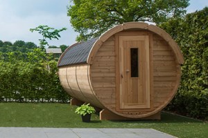 Barrelsauna thermowood L350 D197 - zonder terras - met omkleedruimte