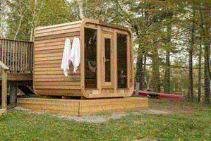 buitensauna - Luna 183x244 - rode ceder